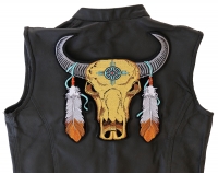 Large Buffalo And Feathers Back Patch | Embroidered Patchese