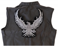Silver Tribal Eagle Patch Large | Embroidered Patches