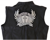 Large Christian Biker Back Patch I Ride With Jesus | Embroidered Biker Patches