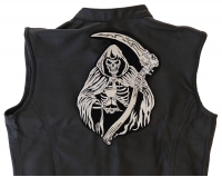 Reaper Skull Sand Clock Large Patch | Embroidered Biker Patches