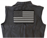 Black And Reflective American Flag Large Back Patch | Embroidered Patches