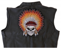 Skull Indian Head Dress Large Back Patch | Embroidered Patches
