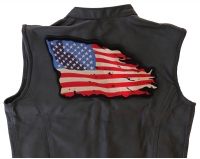 Tattered US American Flag Large Back Patch