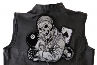 Biker Guy Skull Large Back Patch In Gray