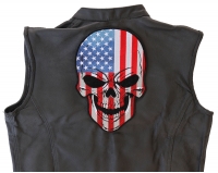 American Flag Skull Large Back Patch