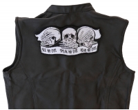 See No Evil Speak No Evil Hear No Evil Skull Large Patch