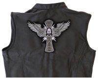 Jesus Wings and Cross Large Christian Back Patch
