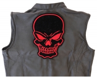 Black Red Large Skull Patch