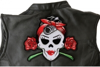 Rockabilly Lady Skull Large Patch