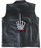 Skeleton Fuck You Middle Finger Large Back Patch
