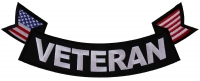 Veteran Bottom Rocker With Flags Patch | US Military Veteran Patches