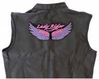 Lady Rider Wings Purple Large Back Patch | Embroidered Biker Patches