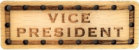 Vice President Solid Oak Laser Engraved Wooden Patch