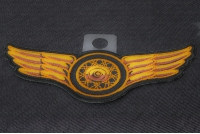 Winged Wheel Small Orange Patch | Embroidered Biker Patches