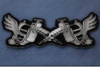 Tattoo Guns Wings Patch Small