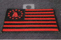 Gadsden American Flag Red Black Patch | Embroidered Patches