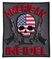 American Infidel Patch With Skull | US Military Veteran Patches