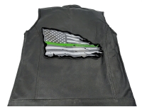 Thin Green Line American Tattered Flag Large Back Patch