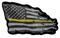 Thin Yellow Line American Tattered Flag Large Back Patch