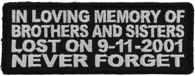 September 11 Attacks 9/11 Anniversary Tactical Morale Patches Black & Gray S T2 