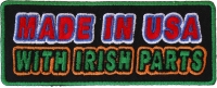 Made In USA With Irish Parts Patch | Embroidered Patches