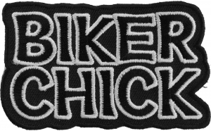 Biker Chick Black White Patch | Embroidered Patches