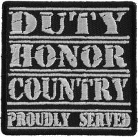 Duty Honor Country White Patch | US Military Veteran Patches