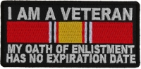 I Am A Veteran National Defense Ribbon Patch | US Military Veteran Patches