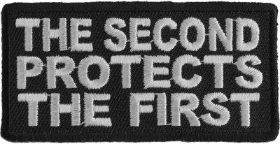 Never Surrender Right to Bear Arms Iron on Patch 4x3.25 Inch