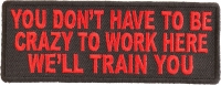 You Don't Have To Be Crazy To Work Here We'll Train You Patch