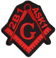 2B1 ASK1 Free Mason Black And Red Patch | Embroidered Patches 2B1 ASK1 Free Mason Black And Red Patch | Embroidered Patches