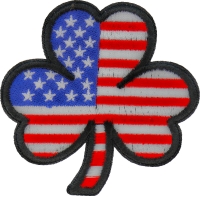 American flag 3 Clover Shamrock Patch American flag 3 Clover Shamrock Patch