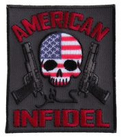 American Infidel Patch With Skull | US Military Veteran Patches