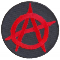 Anarchy Red Round Patch | Embroidered Patches