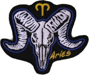 Aries Skull Zodiac Sign Patch Aries Skull Zodiac Sign Patch
