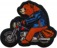 Bear on Motorcycle Iron on Patch