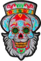 Bearded Sugar skull Small Iron on Patch