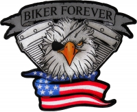 Biker Forever Eagle Large Back Patch