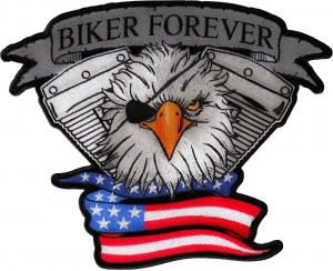 Biker Forever Eagle Large Back Patch Biker Forever Eagle Large Back Patch