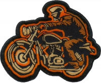 Biker on Motorcycle Iron on Patch
