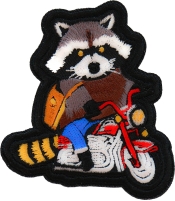 Biker Raccoon Motorcycle Patch Embroidered