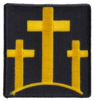 Black And Yellow Three Crosses Patch | Embroidered Patches