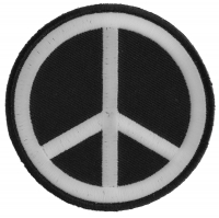 Black White Peace Sign Patch | Embroidered Patches Black White Peace Sign Patch | Embroidered Patches