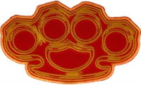Brass Knuckles in Red and Yellow Patch Brass Knuckles in Red and Yellow Patch