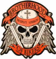 Brotherhood of Bikers Respect and Loyalty Skull Large Biker Back Patch