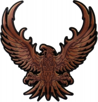 Brown Eagle Large Embroidered Iron on Patch