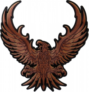 Brown Eagle Large Embroidered Iron on Patch Brown Eagle Large Embroidered Iron on Patch