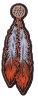 Brown White Feathers Patch | Embroidered Patches