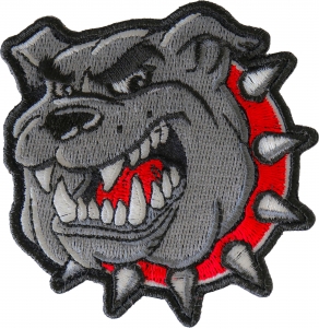 Bulldog Red Collar Iron on Patch Bulldog Red Collar Iron on Patch