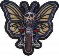Butterfly Biker Iron on Patch